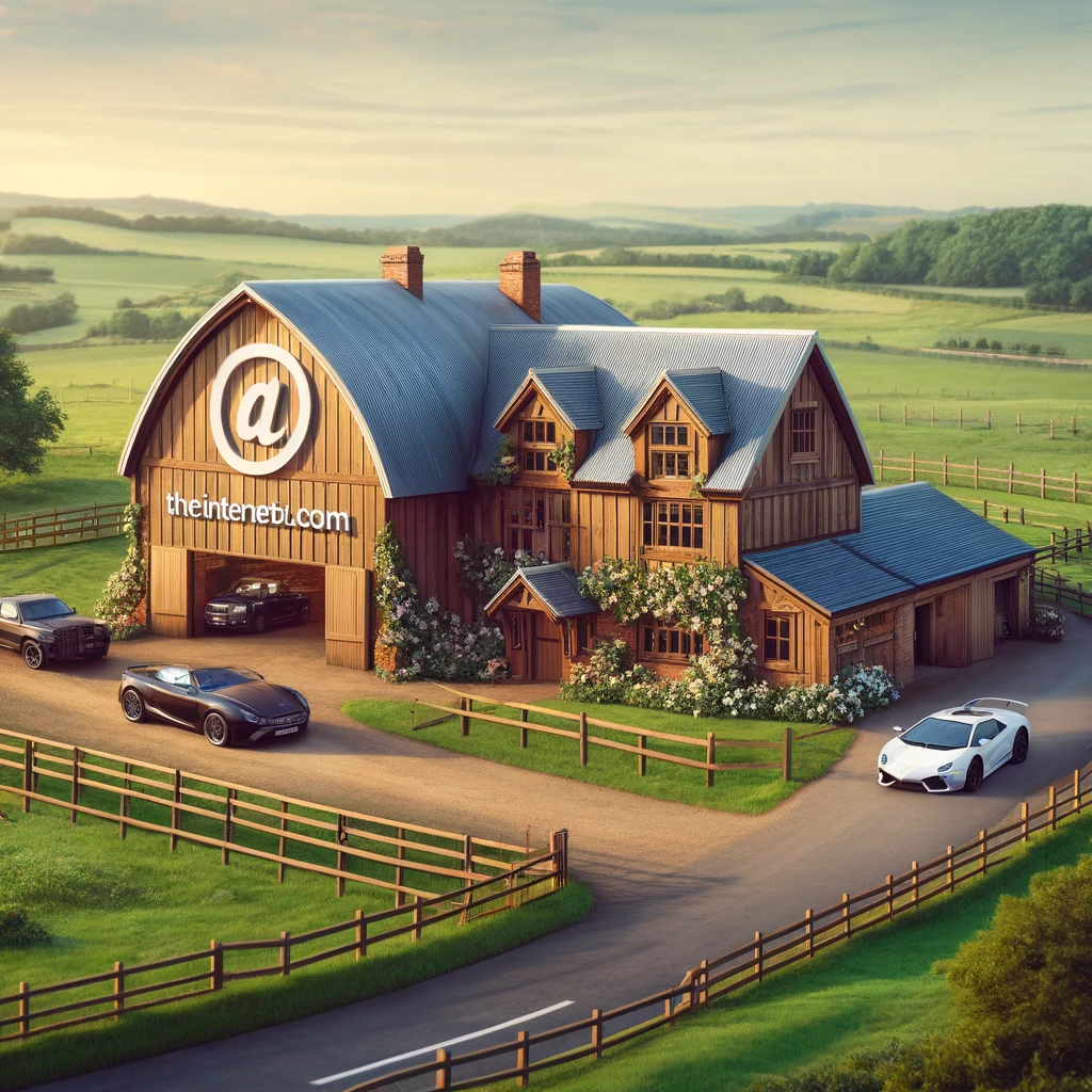 Converted barn representing The Internet Barn brand